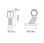 Комплект от 2 броя ЛЕД LED Странични Габарити Габаритни Светлини Тип Рогче с Неон Ефект за Камион Ремарке Тир Бус Ван Каравана и др. 12-24V червено-бяло-оранжево 180mm x 160mm
