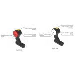 Комплект от 2 броя ЛЕД LED Странични Габарити Габаритни Светлини Тип Рогче с Неон Ефект за Камион Ремарке Тир Бус Ван Каравана и др. 12-24V червено-бяло-оранжево 180mm x 160mm