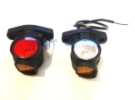 Комплект от 2 броя LED Лед Габарити Тип Рогче "Fristom" Три Светлини Бял Жълт Червен Цвят За Камион Ремарке ТИР Бус 12V/24V 97mm x 96mm x 52mm Е-Mark
