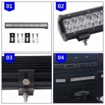 57 См Мощен LED бар  с Комбинирана Combo светлина 144W 48 LED 12V 24V АТВ, Джип, 4х4, Offroad 